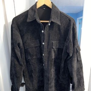 Corduroy black long sleeve shirt / jacket